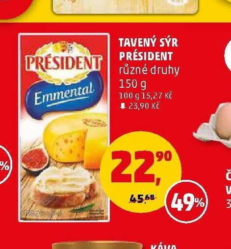 Tavený sýr Président
