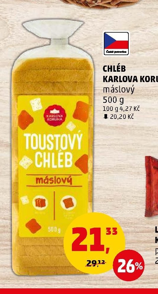 Chléb Karlova Koruna máslový