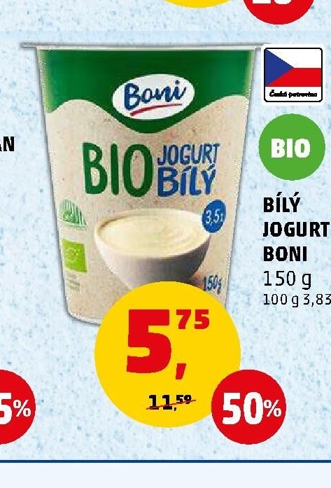 BÍLÝ JOGURT BONI BIO