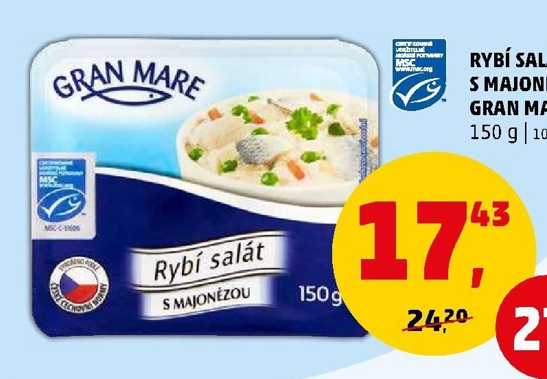 RYBÍ SALÁT S MAJONÉZOU GRAN MARE