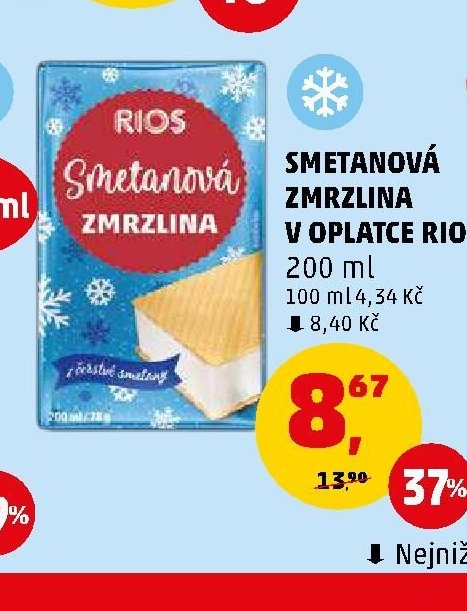 SMETANOVÁ ZMRZLINA V OPLATCE RIOS