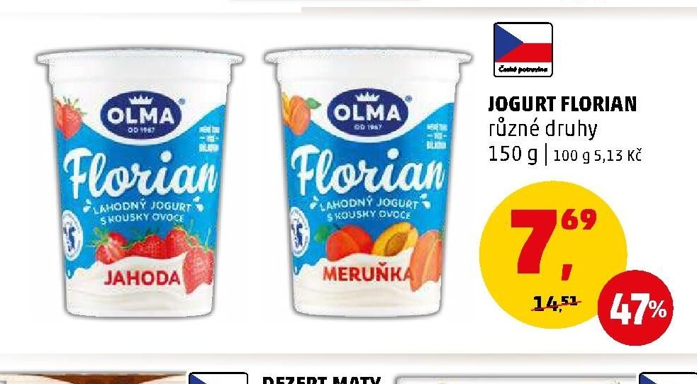 Jogurt Florian různé druhy