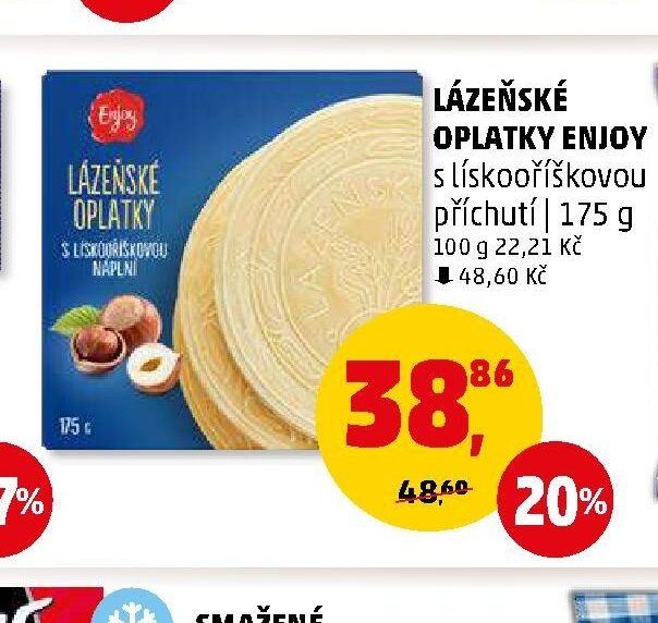 LÁZEŇSKÉ OPLATKY ENJOY s lískooříškovou příchutí 175 g