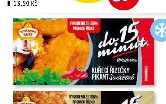 SMAŽENÉ KUŘECÍ ŘÍZEČKY PIKANT, mražené 400 g