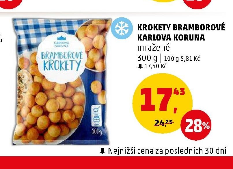 KROKETY BRAMBOROVÉ KARLOVA KORUNA mražené 300 g