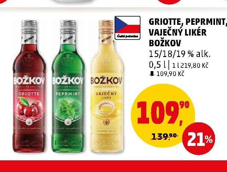 Griotka, Peprmint, Vaječný likér Božkov