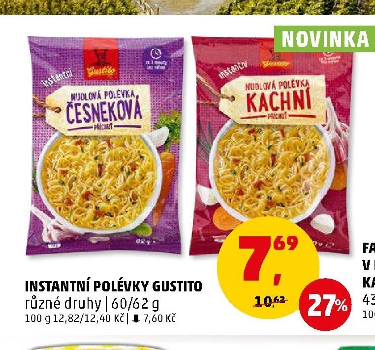 INSTANTNÍ POLÉVKY GUSTITO