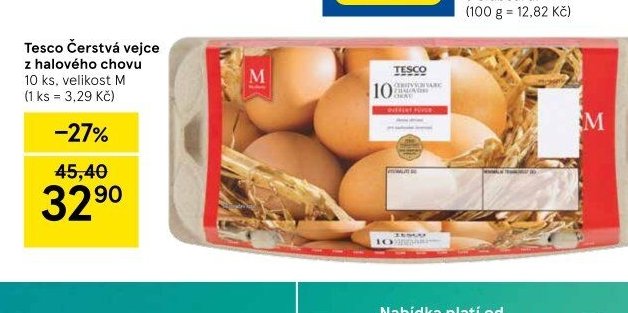 Tesco Čerstvá vejce z halového chovu 10 ks