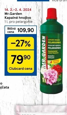 Mr. Garden Kapalné hnojivo na pelargonie