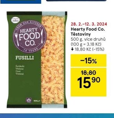 Hearty Food Co. Těstoviny