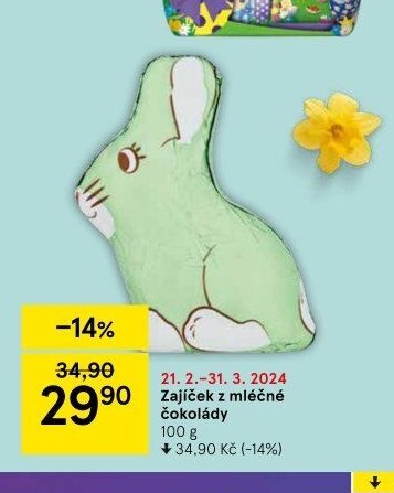 Zajíček z mléčné čokolády