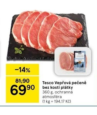 Tesco Vepřová pečeně bez kosti plátky