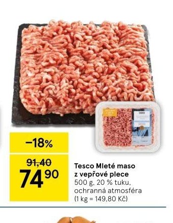 Tesco Mleté maso z vepřové plece