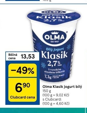Olma Klasik jogurt bílý