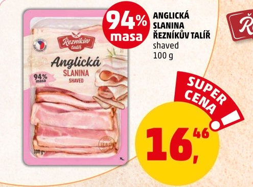Anglická slanina shaved Řezníkův talíř