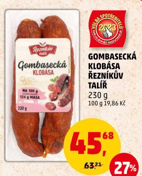 Gombasecká klobása Řezníkův talíř