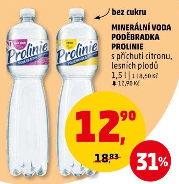 Ochucená voda Poděbradka Prolinie