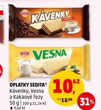 Oplatky Kávenky Sedita