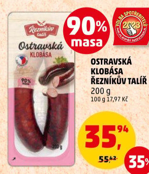 Ostravská klobása Řezníkův talíř