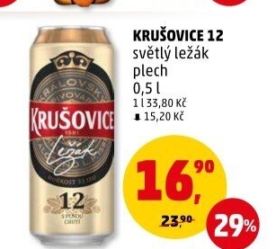 Pivo světlé Královský ležák 12° Krušovice