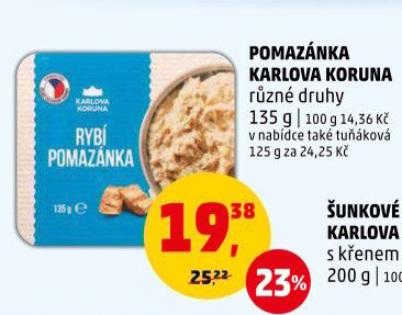 Pomazánky Karlova Koruna