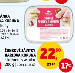 Šunkový závitek s křenem Karlova Koruna
