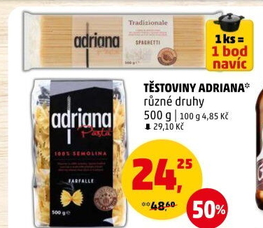 Těstoviny semolinové Adriana