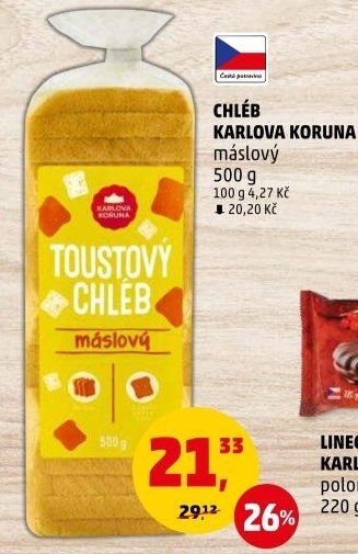 Toustový chléb Karlova Koruna