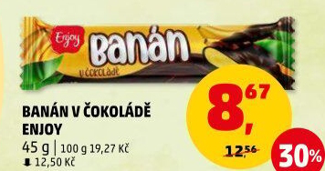 Tyčinka Banány v čokoládě Enjoy