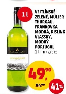 Víno Veltlínské zelené