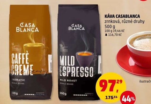Zrnkové kávy Casablanca