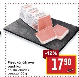 Paštika játrová písecká Maso uzeniny Písek