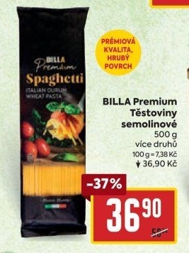 Těstoviny semolinové Premium Billa