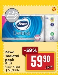 Toaletní papír 3vrstvý Deluxe Zewa - BILLA akcniletaky.com