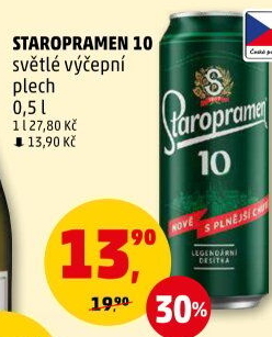 Pivo světlé výčepní 10° Staropramen