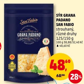 Sýr strouhaný Grana Padano San Fabio