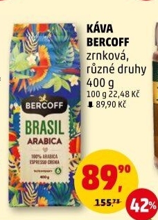 Zrnkové kávy Bercoff