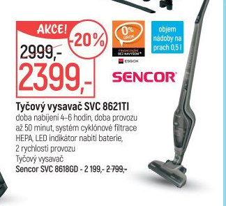Tyčový vysavač SVC 8621TI