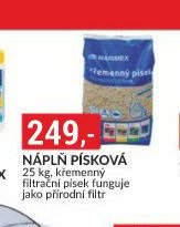 NÁPLŇ PÍSKOVÁ 25 kg, křemenný filtrační písek funguje jako přírodní filtr