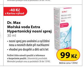Dr. Max Mořská voda Extra Hypertonický nosní sprej 30 ml