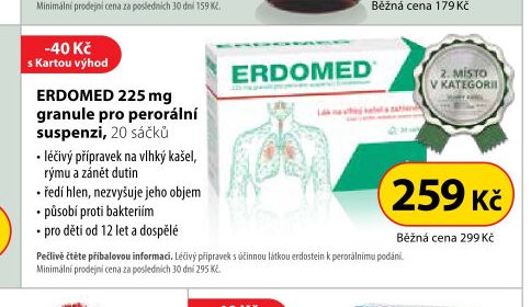 ERDOMED 225 mg granule pro perorální suspenzi, 20 sáčků
