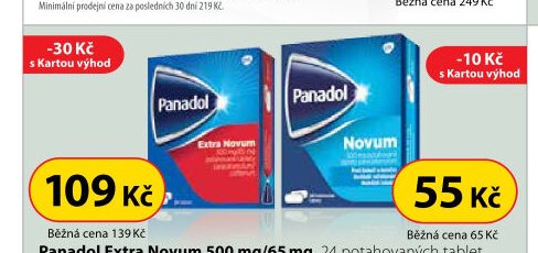 Panadol Extra Novum 500 mg/65 mg, 24 potahovaných tablet