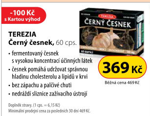 Doplněk stravy Černý česnek Terezia