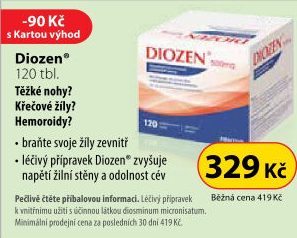 Doplněk stravy pro žilní systém Diozen