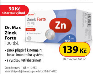 Doplněk stravy Zinek Forte Dr.Max