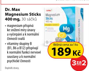 Dr. Max Magnesium Sticks 400 mg 30 sáčků