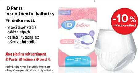 iD Intime Pants Large Normal inkontinenční kalhotky 10 ks