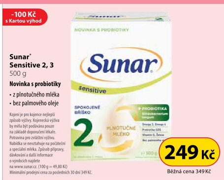 Kojenecká výživa Sunar Sensitive