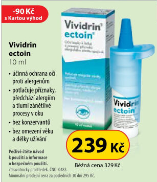 Oční kapky proti alergenům Vividrin ectoin