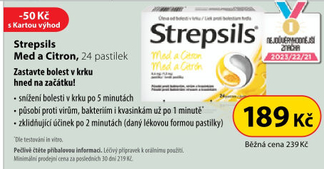 Pastilky proti bolesti v krku Strepsils